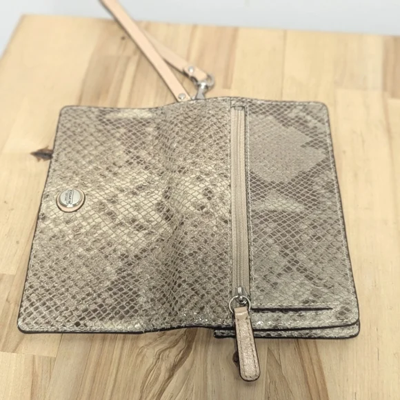Coach Tan Snakeskin Wristlet - Picture 3 of 9